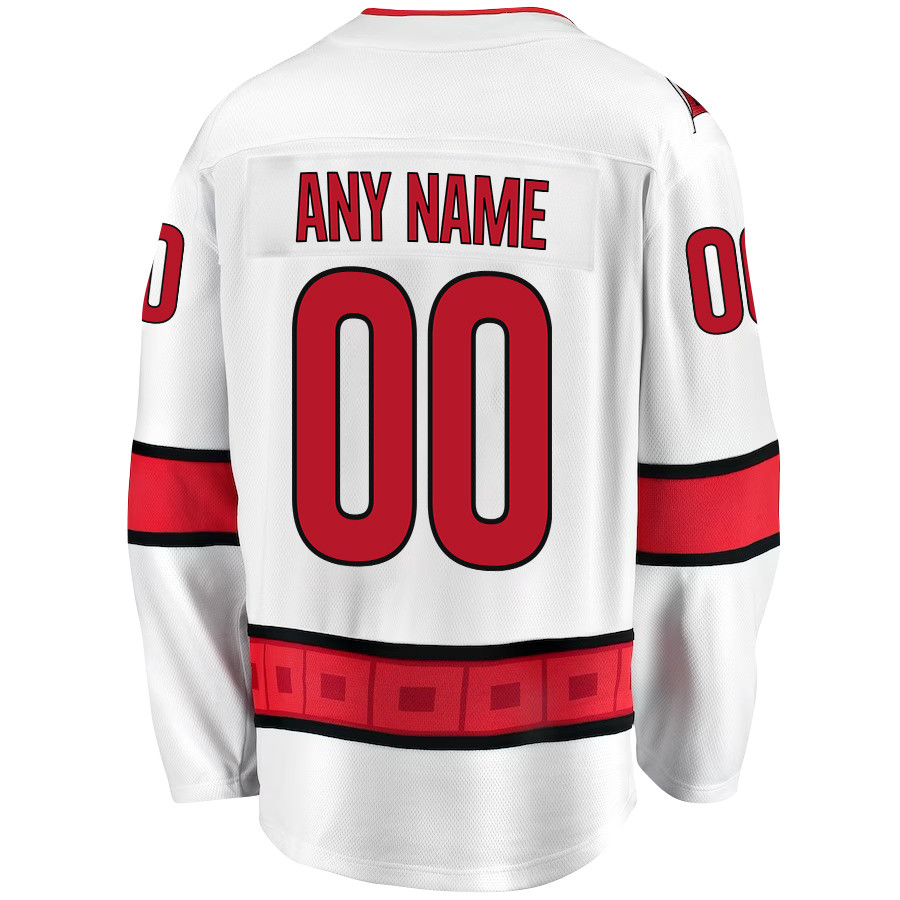 Carolina Hurricanes Stanley Cup 2023 Playoffs Patch Away Breakaway Custom Men Stitched Jersey – White
