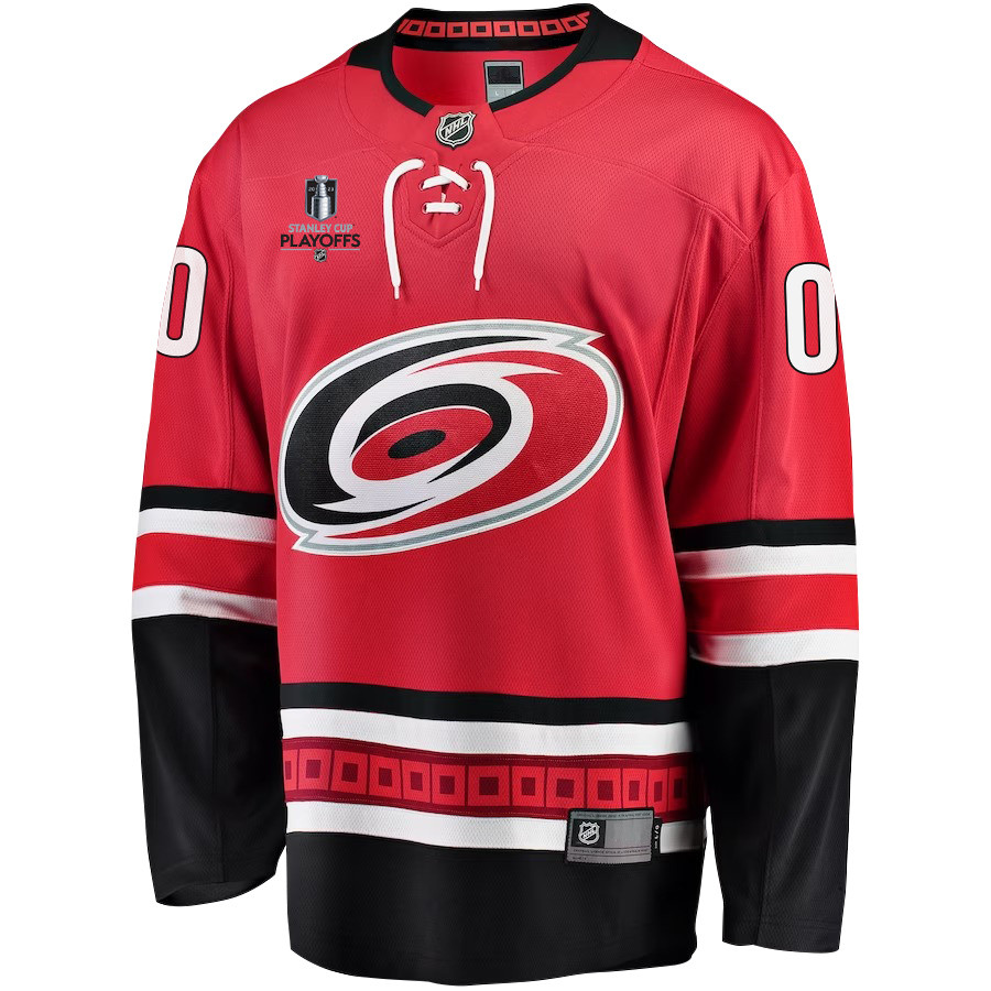 Carolina Hurricanes Stanley Cup 2023 Playoffs Patch Home Breakaway Custom Men Stitched Jersey – Red
