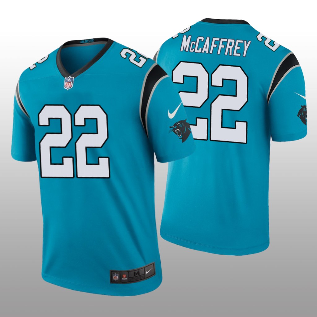 Carolina Panthers #22 Christian McCaffrey Blue legend color rush Jersey - Men's