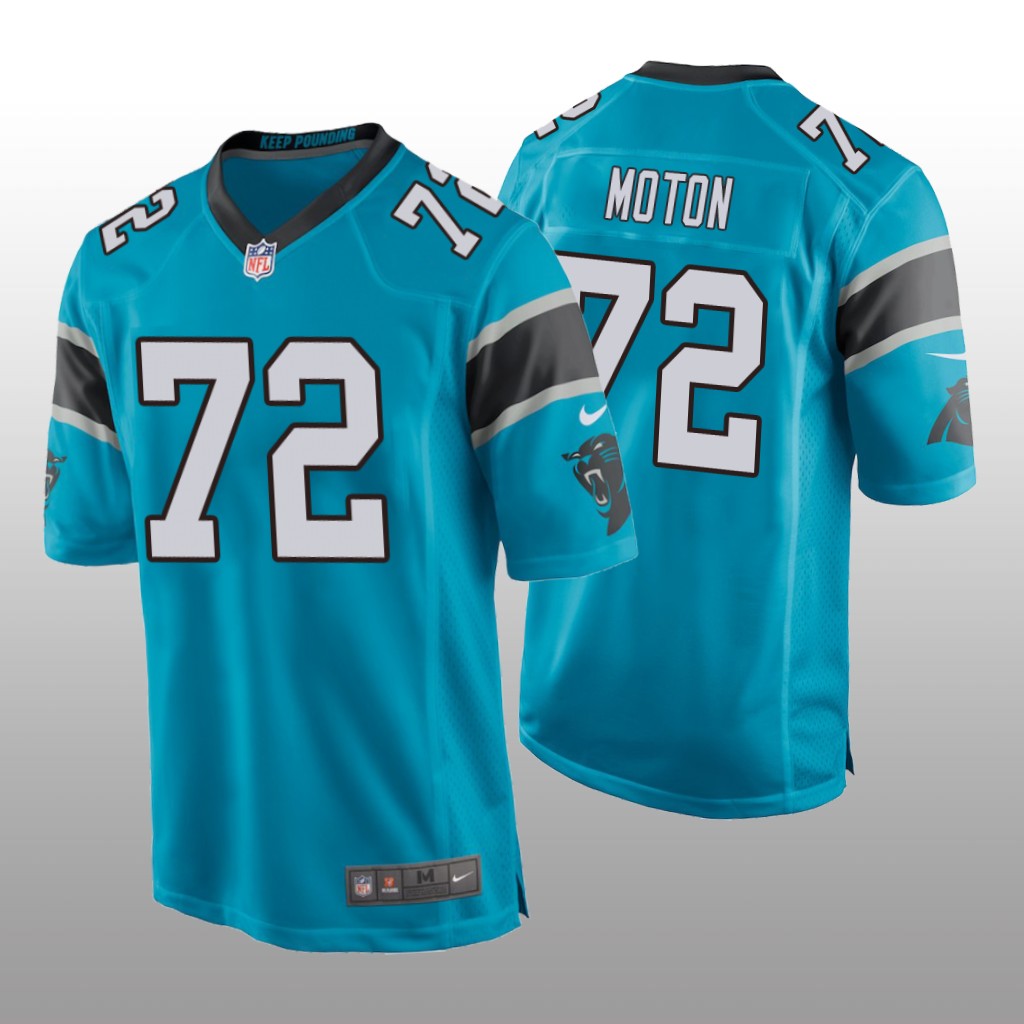 Carolina Panthers #72 Blue Men's Taylor Moton Game Jersey
