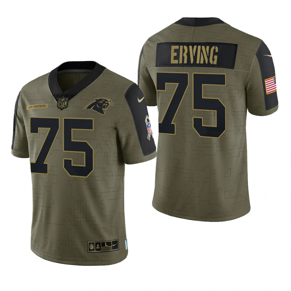 Carolina Panthers Cameron Erving Olive Limited Jersey 2021 Salute To Service - Men's