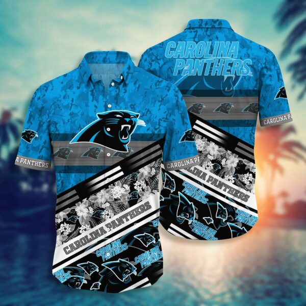 Carolina Panthers Camo Hawaiian Shirt