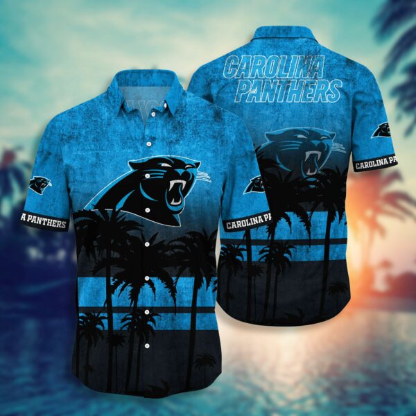 Carolina Panthers Coconut Distressed Hawaiian Shirt