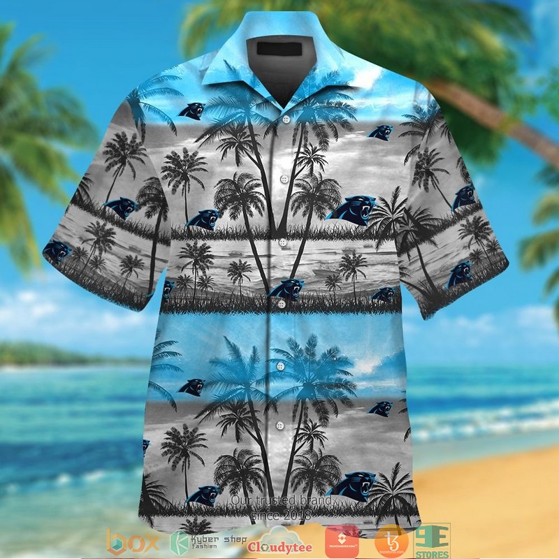 Carolina Panthers Coconut Island Grey Hawaiian Shirt