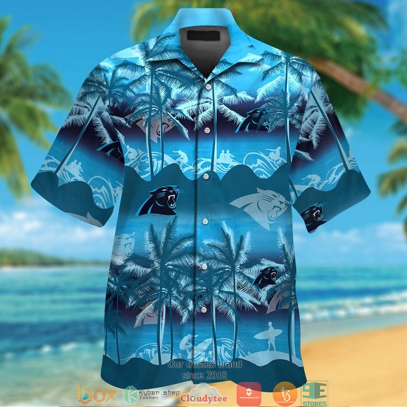 Carolina Panthers Coconut Island Waves Hawaiian Shirt