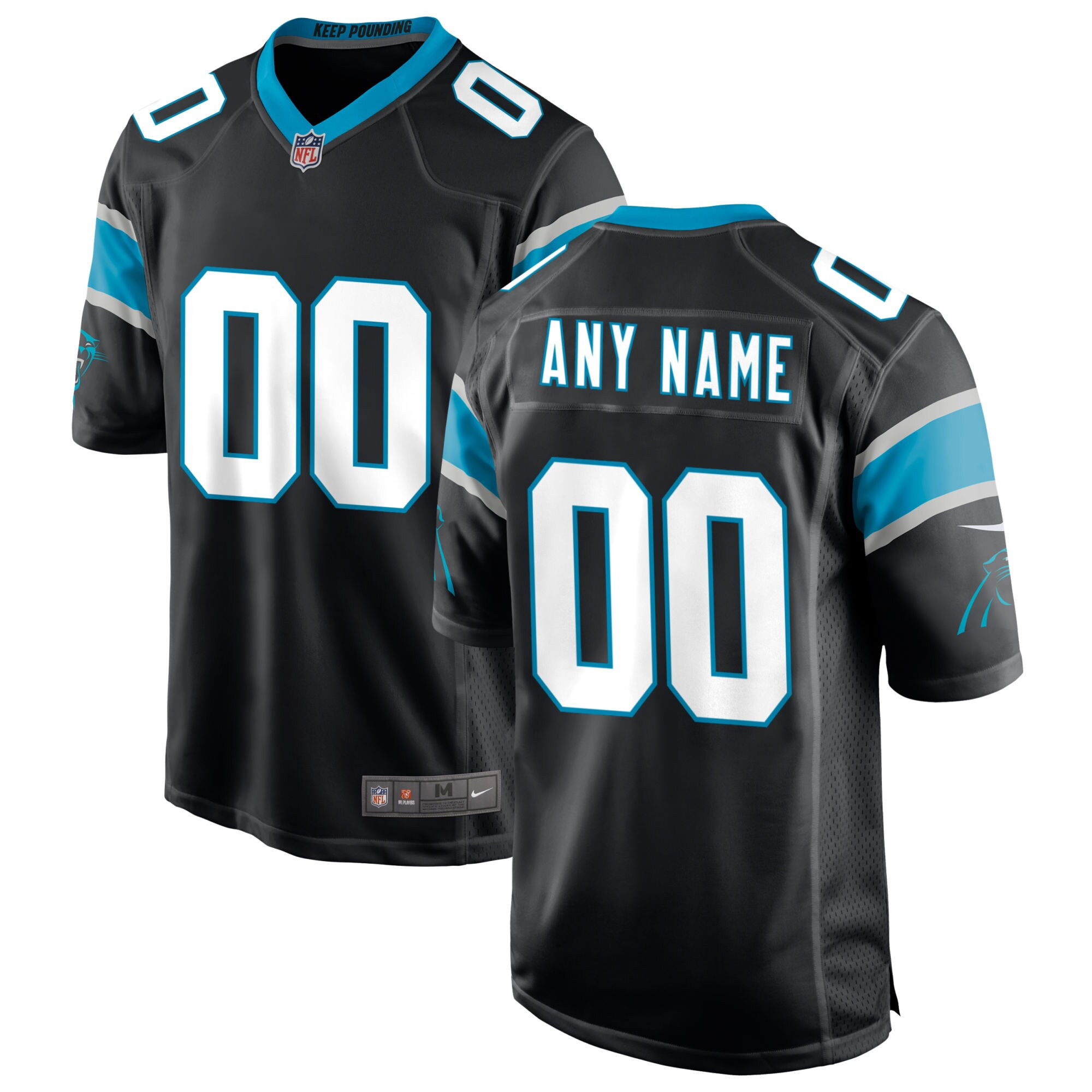 Carolina Panthers Custom Name and Numbers Black Jersey - All Stitched 