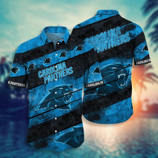 Carolina Panthers Distressed Hawaiian Shirt