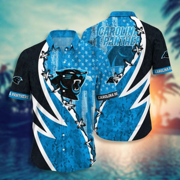 Carolina Panthers Flag American Hawaiian Shirt