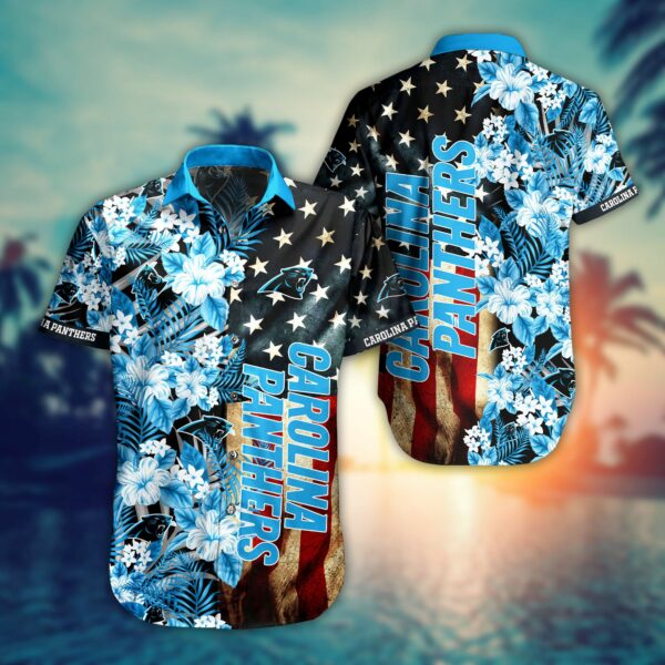 Carolina Panthers Flag Flower Hawaiian Shirt