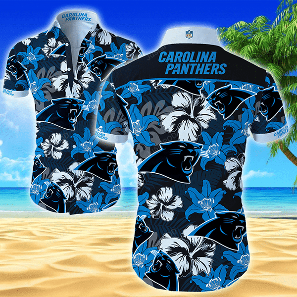 Carolina Panthers Flower Logo Pattern Hawaiian Shirt