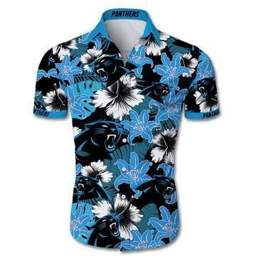 Carolina Panthers Flower Slim Fit Body Nfl Hawaiian Shirt