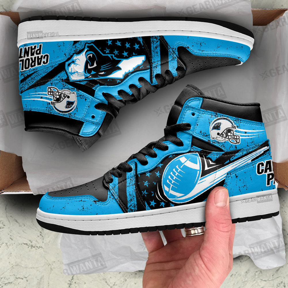 Carolina Panthers Football Team J1 Shoes For Fans Sneakers, Air Jordan Hightop