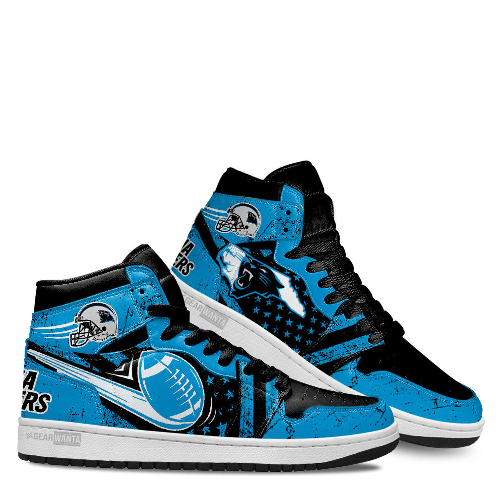 Carolina Panthers Football Team J1 Shoes For Fans Sneakers, Air Jordan Hightop