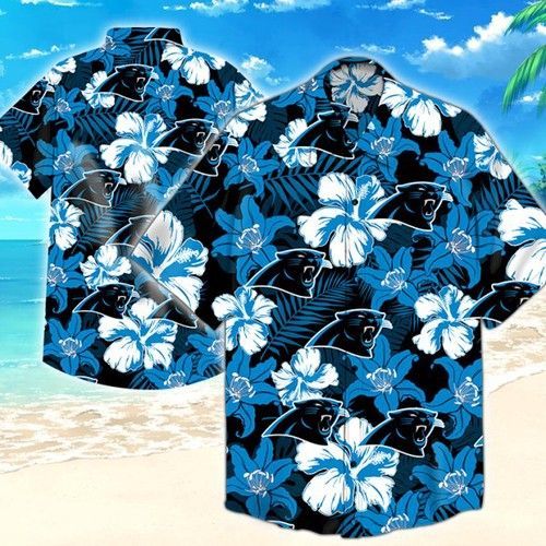 Carolina Panthers Hawaiian Button-Up Shirt