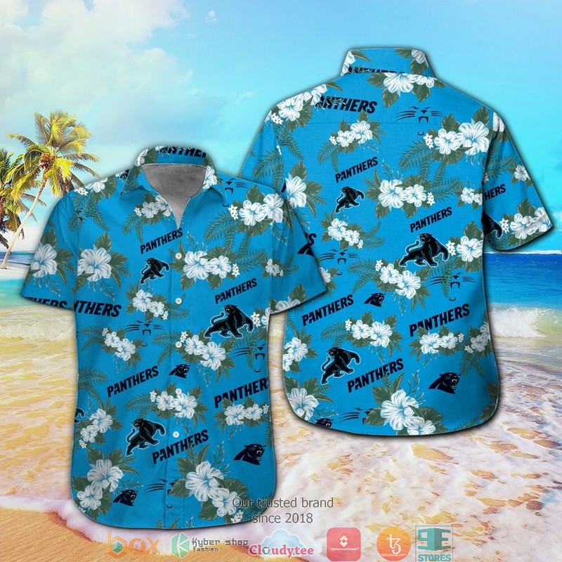 Carolina Panthers Hibiscus Hawaiian Shirt