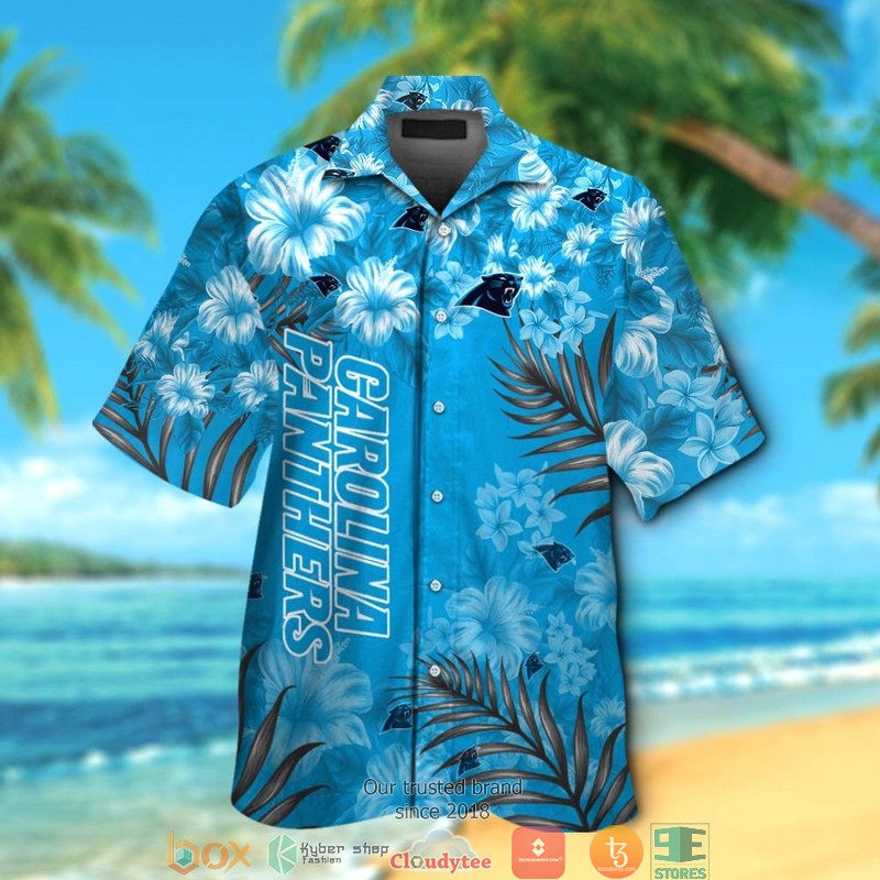 Carolina Panthers Leaf Hibiscus Hawaiian Shirt