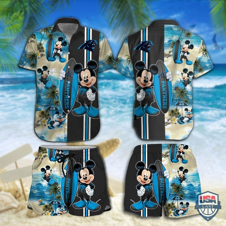 Carolina Panthers Mickey Mouse Surf Summer Hawaiian Shirt