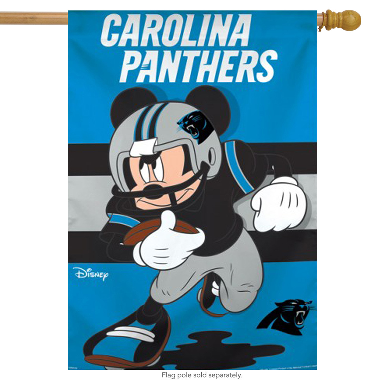 Carolina Panthers NFL Mickey Mouse Football Garden Flag, House Flag