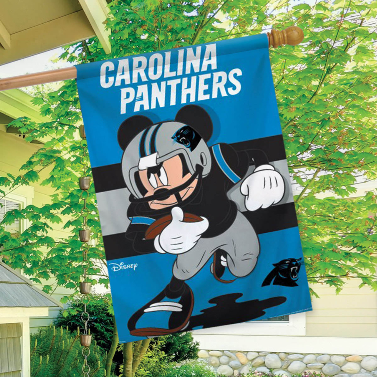 Carolina Panthers NFL Mickey Mouse Football Garden Flag, House Flag