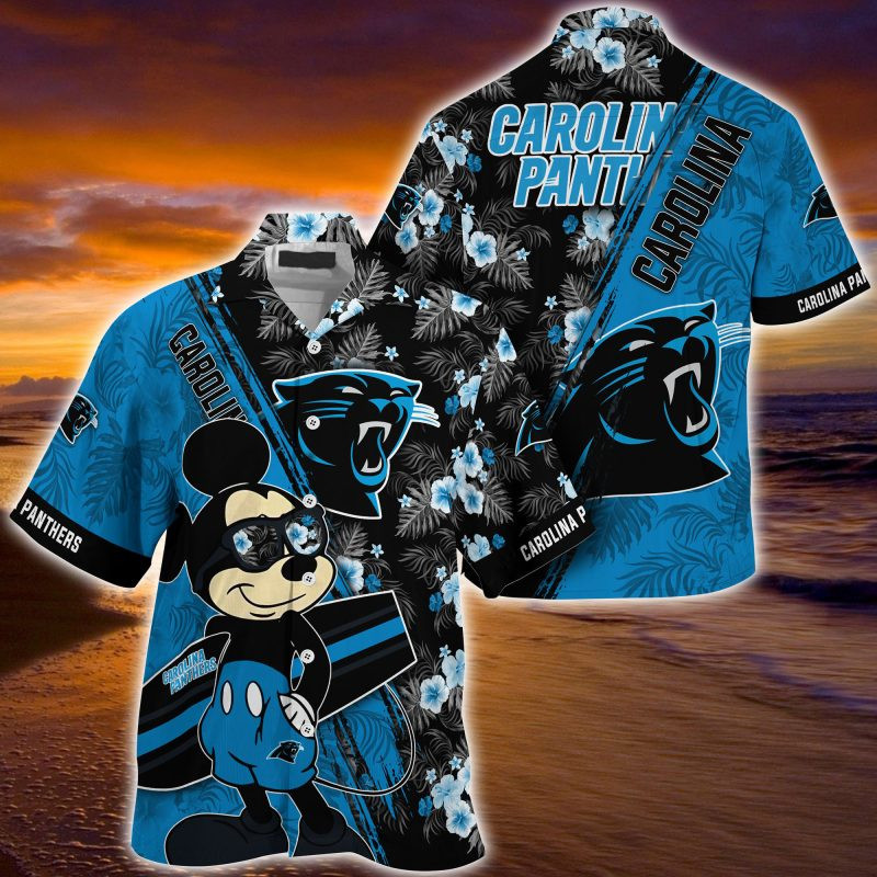 Carolina Panthers NFL Summer – Hawaii Shirt For This Season – Gift For Sport Lovers Mickey And Floral Pattern