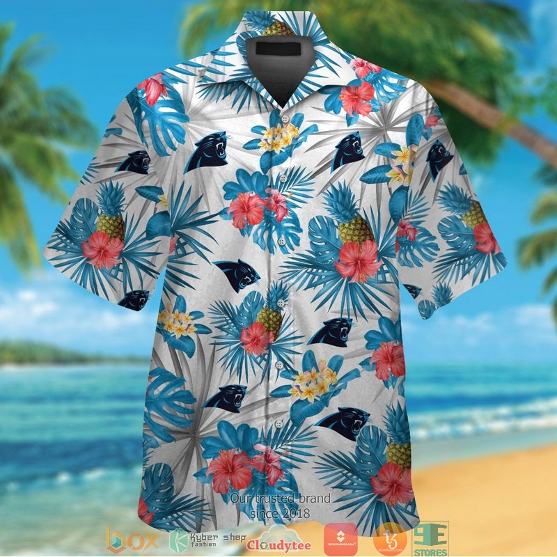 Carolina Panthers Pineapple Hibisucs Hawaiian Shirt