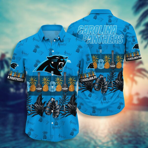 Carolina Panthers Pinneapple and Guitar Hawaiian Shirt