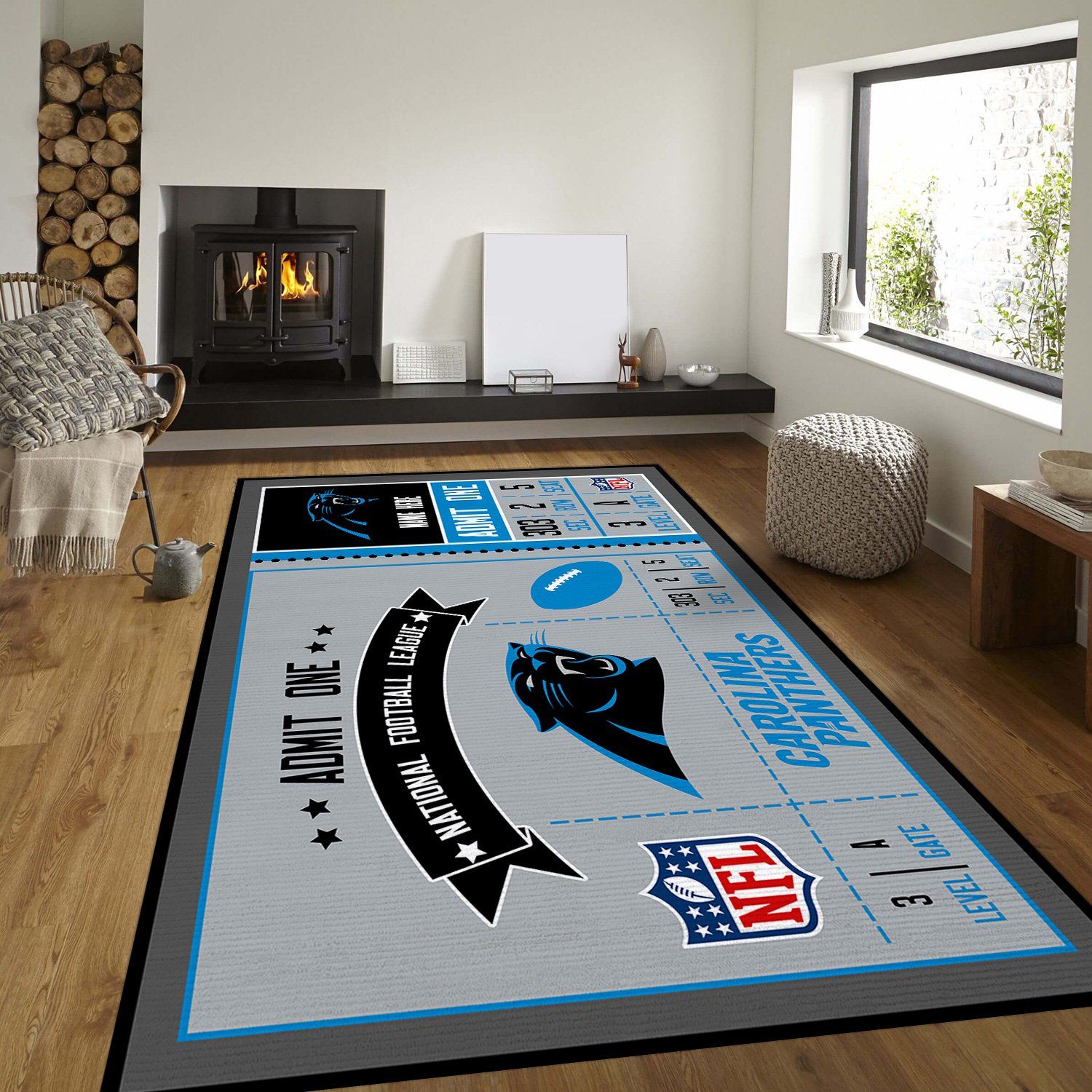Carolina Panthers Rectangle Rug – Custom Size And Printing