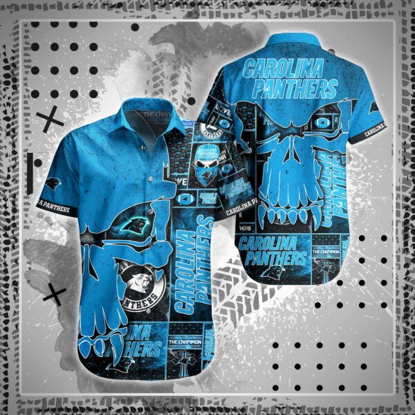 Carolina Panthers Skull2 Hawaiian Shirt