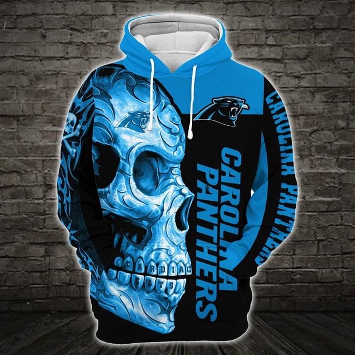 Carolina panthers skull printed 3D Hoodie