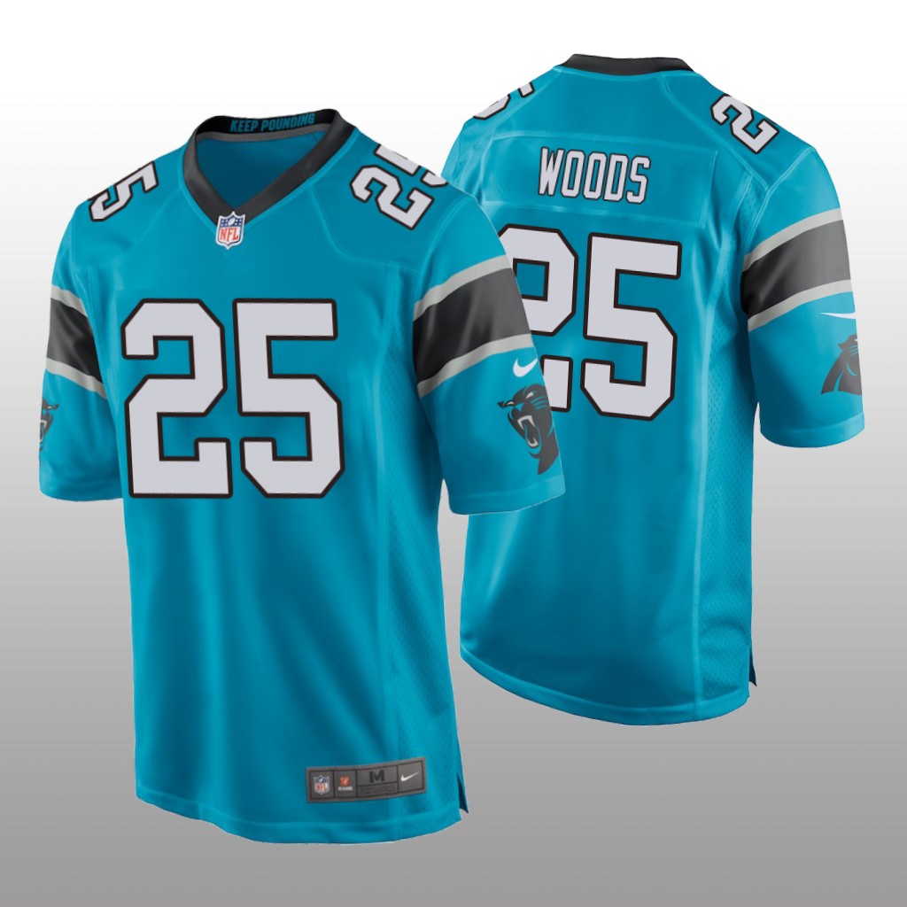 Carolina Panthers Xavier Woods Blue Jersey Game - Men's