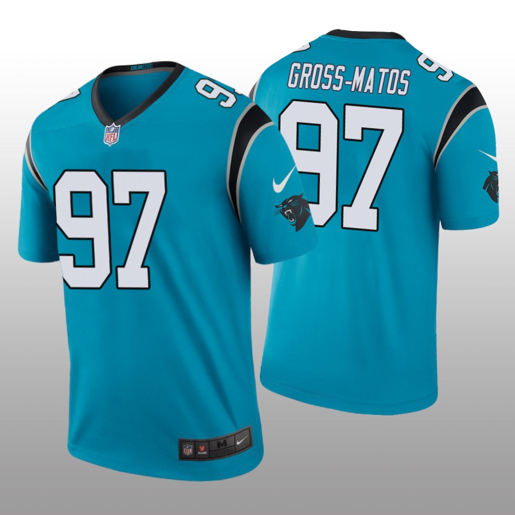 Carolina Panthers Yetur Gross-Matos Blue Jersey Color Rush Legend - Men's