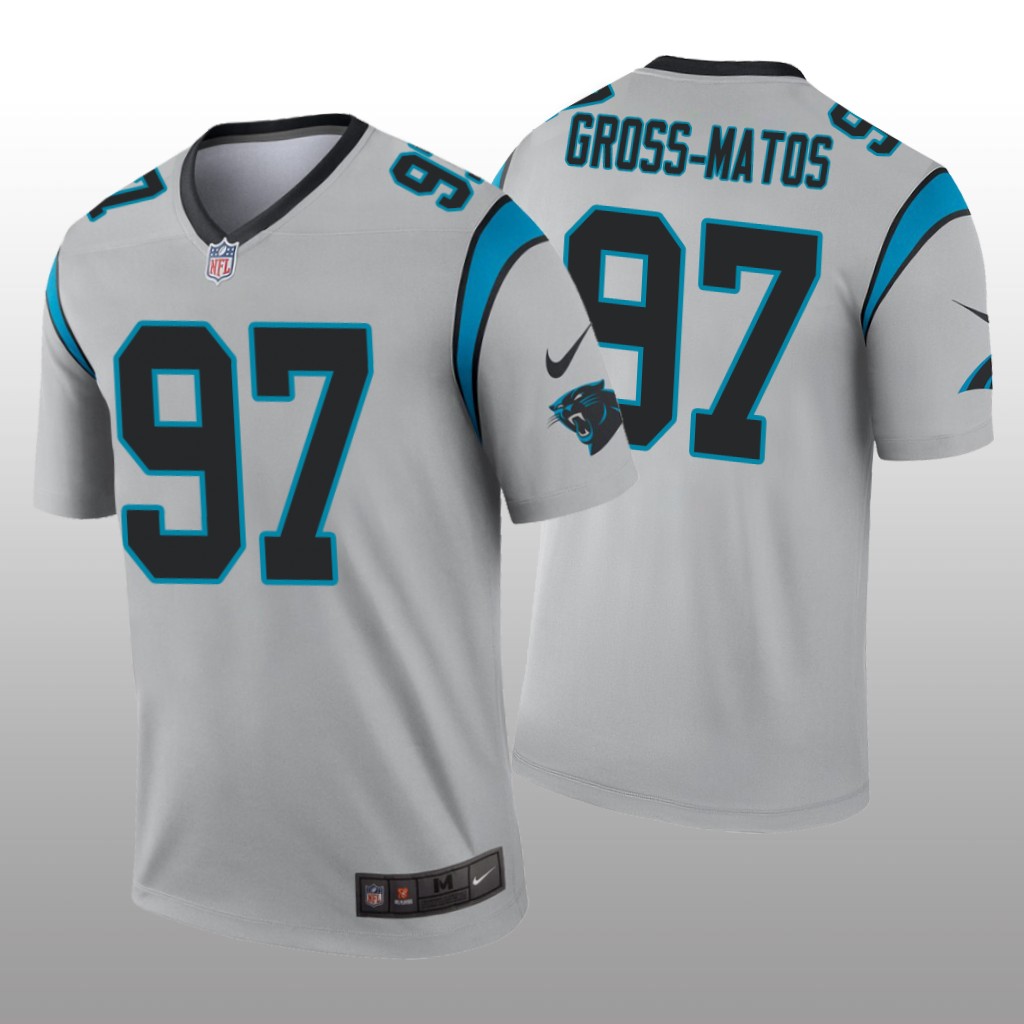 Carolina Panthers Yetur Gross-Matos Silver Jersey Inverted Legend - Men's