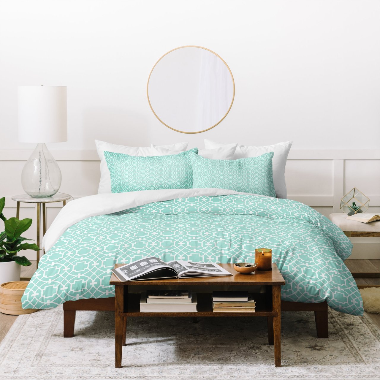 Caroline Okun Cool Mint Umbria Duvet Cover Bedding Set