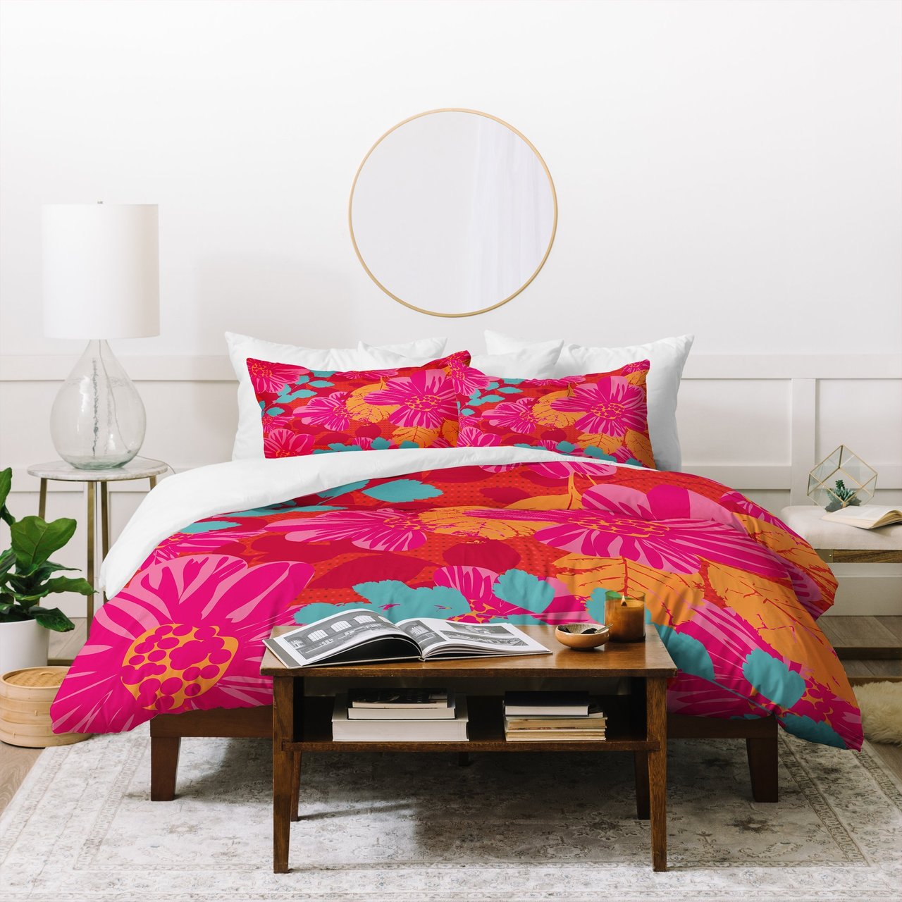 Caroline Okun Smoldering Rosy Blooms Duvet Cover Bedding Set