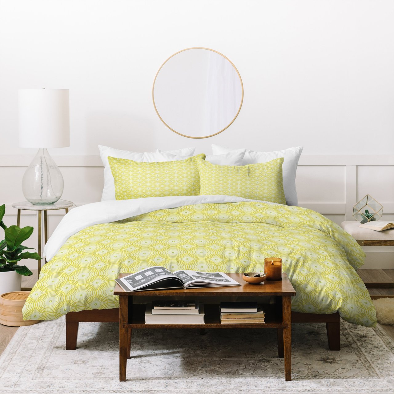 Caroline Okun Yellow Spirals Duvet Cover Bedding Set
