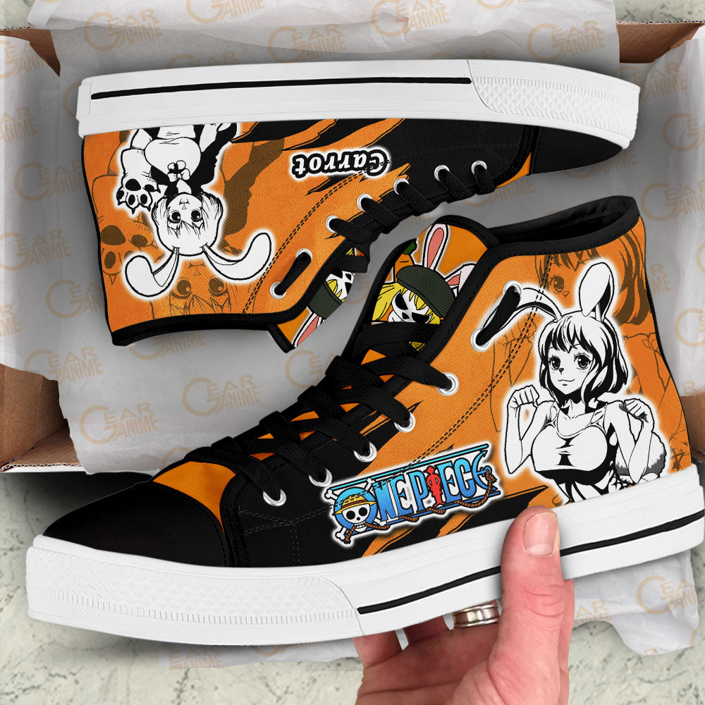 Carrot High Top Shoes One Piece Custom Anime Sneakers Mix Manga