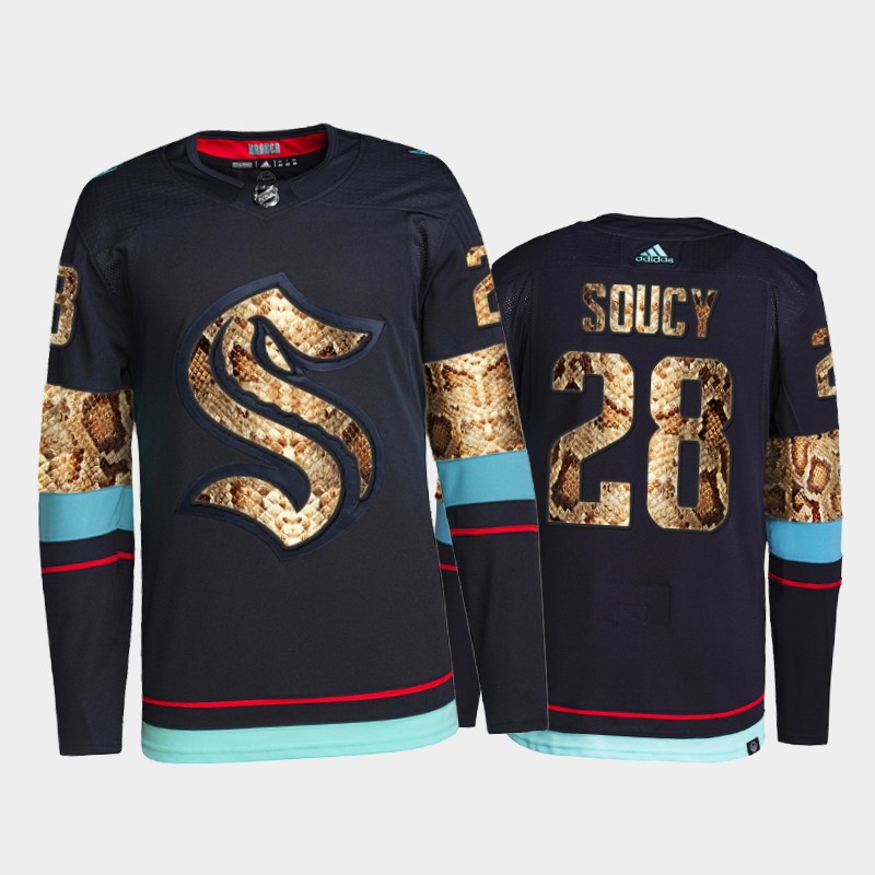 Carson Soucy Seattle Kraken Python Skin Jersey 2021-22 Navy #28 Exclusive Edition Uniform