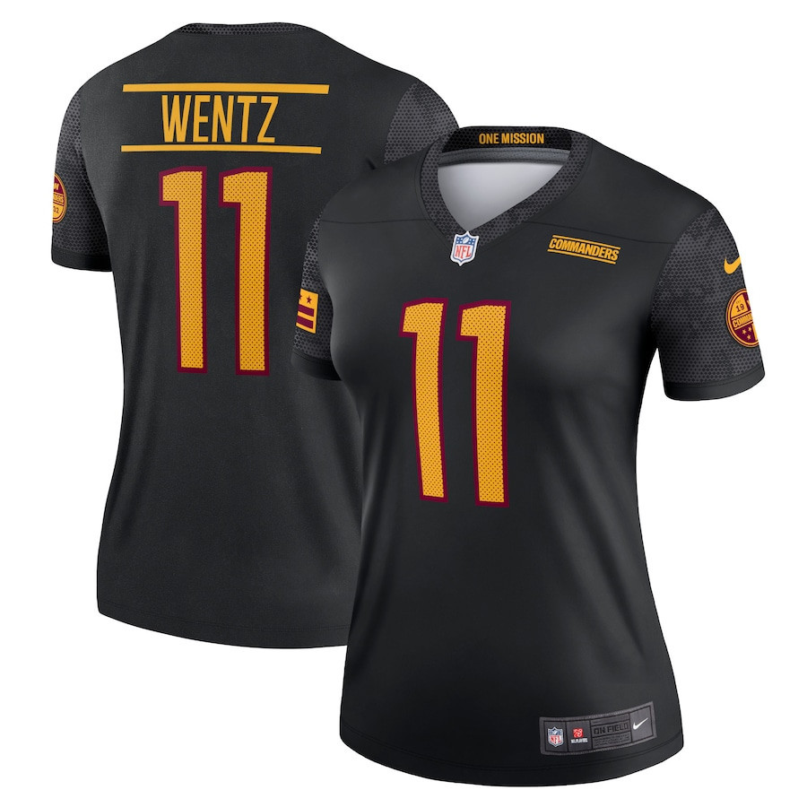 Carson Wentz 11 Washington Commanders Women’s Alternate Legend Stitched Jersey – Black
