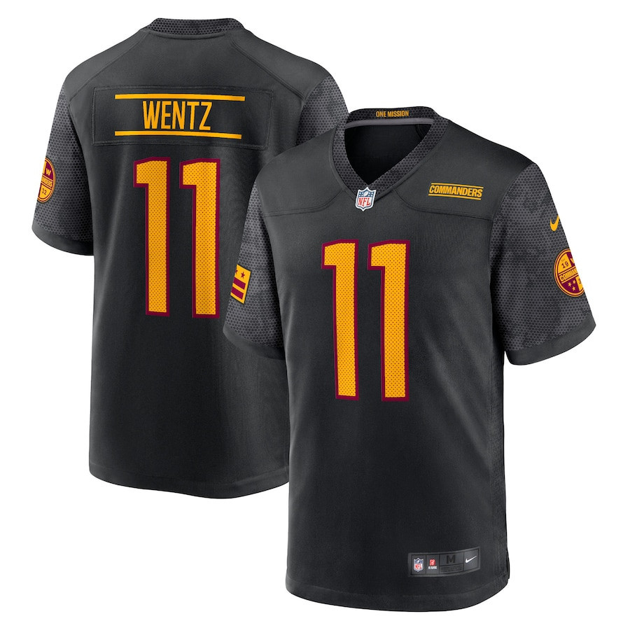 Carson Wentz 11 Washington Commanders Youth Alternate Game Stitched Jersey – Black