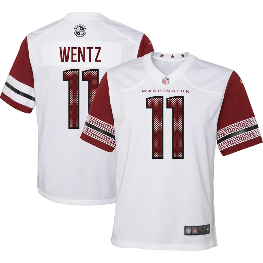 Carson Wentz 11 Washington Commanders Youth Game Stitched Jersey – White