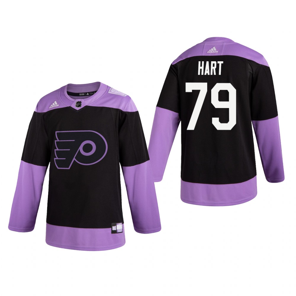 Carter Hart #79 Philadelphia Flyers 2019 Fights Cancer Black Practice Jersey