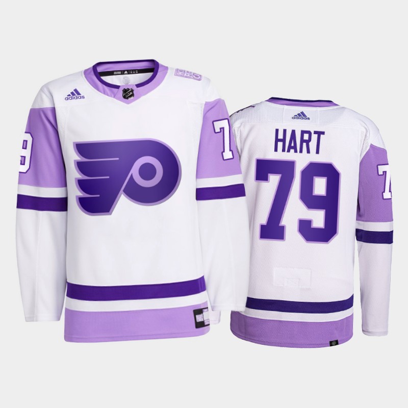 Carter Hart #79 Philadelphia Flyers 2021 FightsCancer White Primegreen Jersey