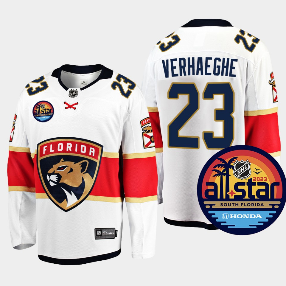 Carter Verhaeghe 23 Men Florida Panthers 2023 All-Star Away White Stitched Jersey