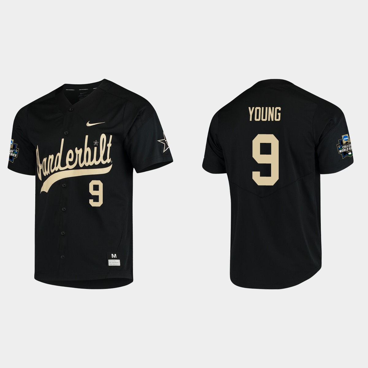 Carter Young Vanderbilt Commodores College World Series Jersey - Black