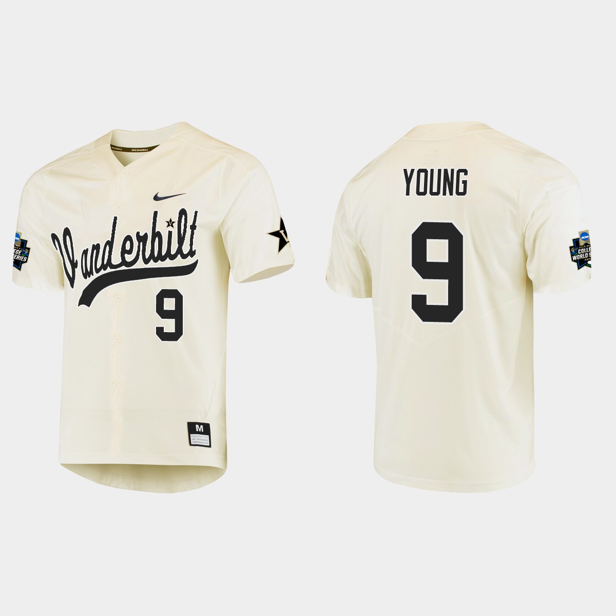 Carter Young Vanderbilt Commodores College World Series Jersey - Cream