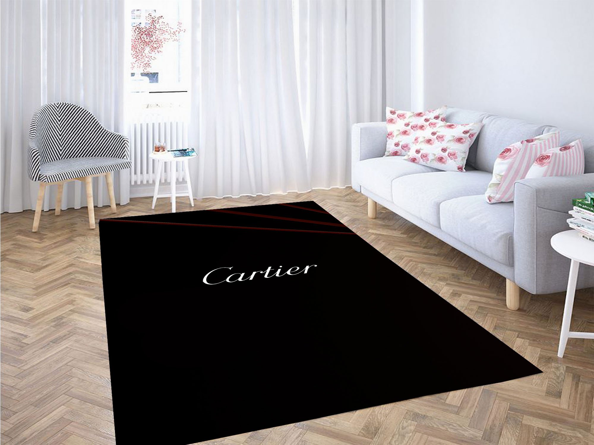 Cartier Fancy Brand Font Carpet Rectangle Rug