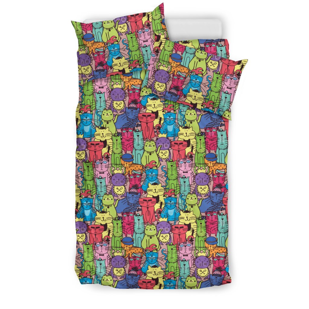 Cartoon Cat 3D Customized Duvet Cover Bedding Set