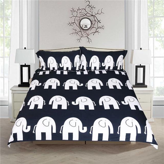 Cartoon Elephant Design Art Hop 3D Customized Duvet Cover Bedding Set