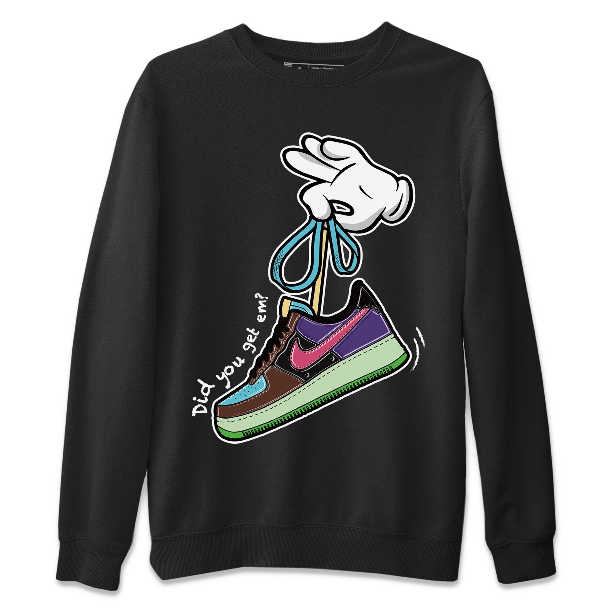 Cartoon Hands Unisex Sweater – Air Force 1 Undefeated Fauna Brown, Sneakers Matching Sweater