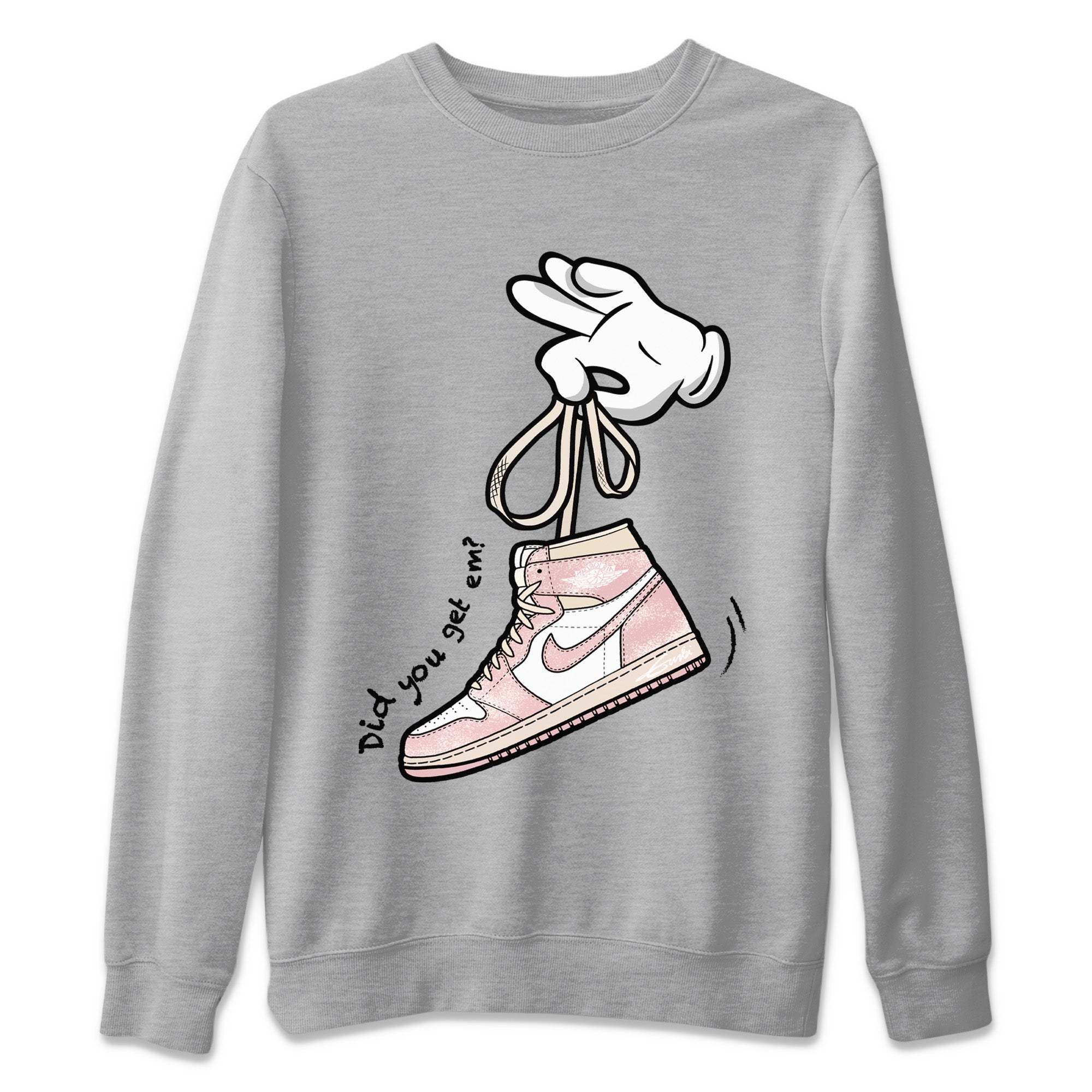 Cartoon Hands Unisex Sweater – Air Jordan 1 Washed Pink, Sneakers Matching Sweater